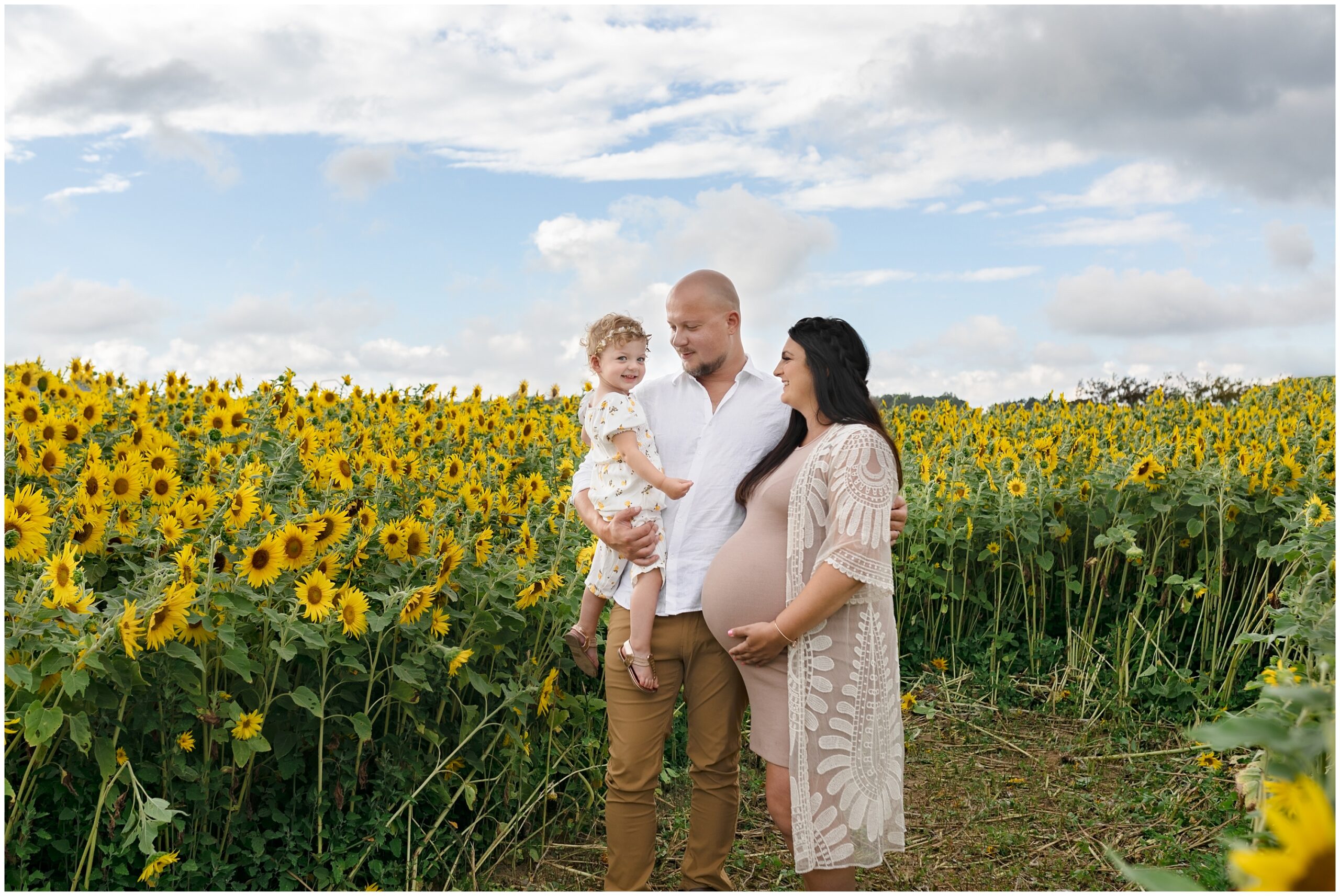 Sunflower Field Family Portrait Session, Sunflower Mini Session at Renshaw Farms in Freeport PA by Pittsburgh Family Photographer Acevedo Weddings