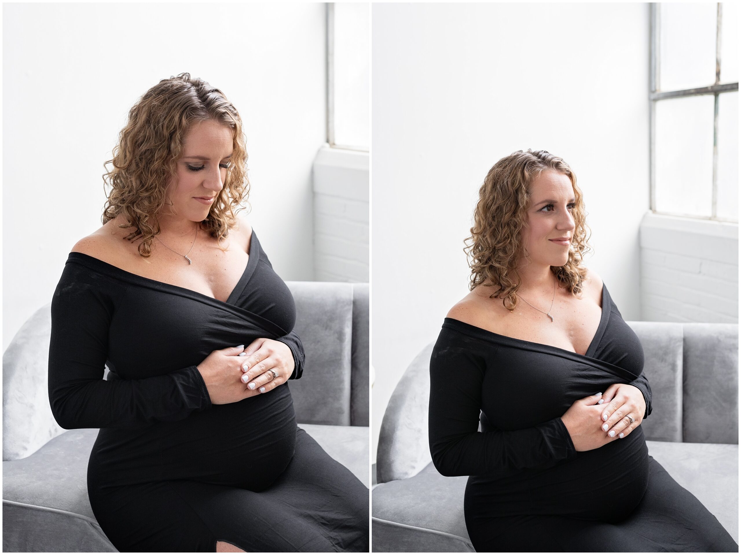 Studio Maternity Session in Point Breeze, Pittsburgh, PA Photographed by Pittsburgh Maternity Photographer Acevedo Weddings