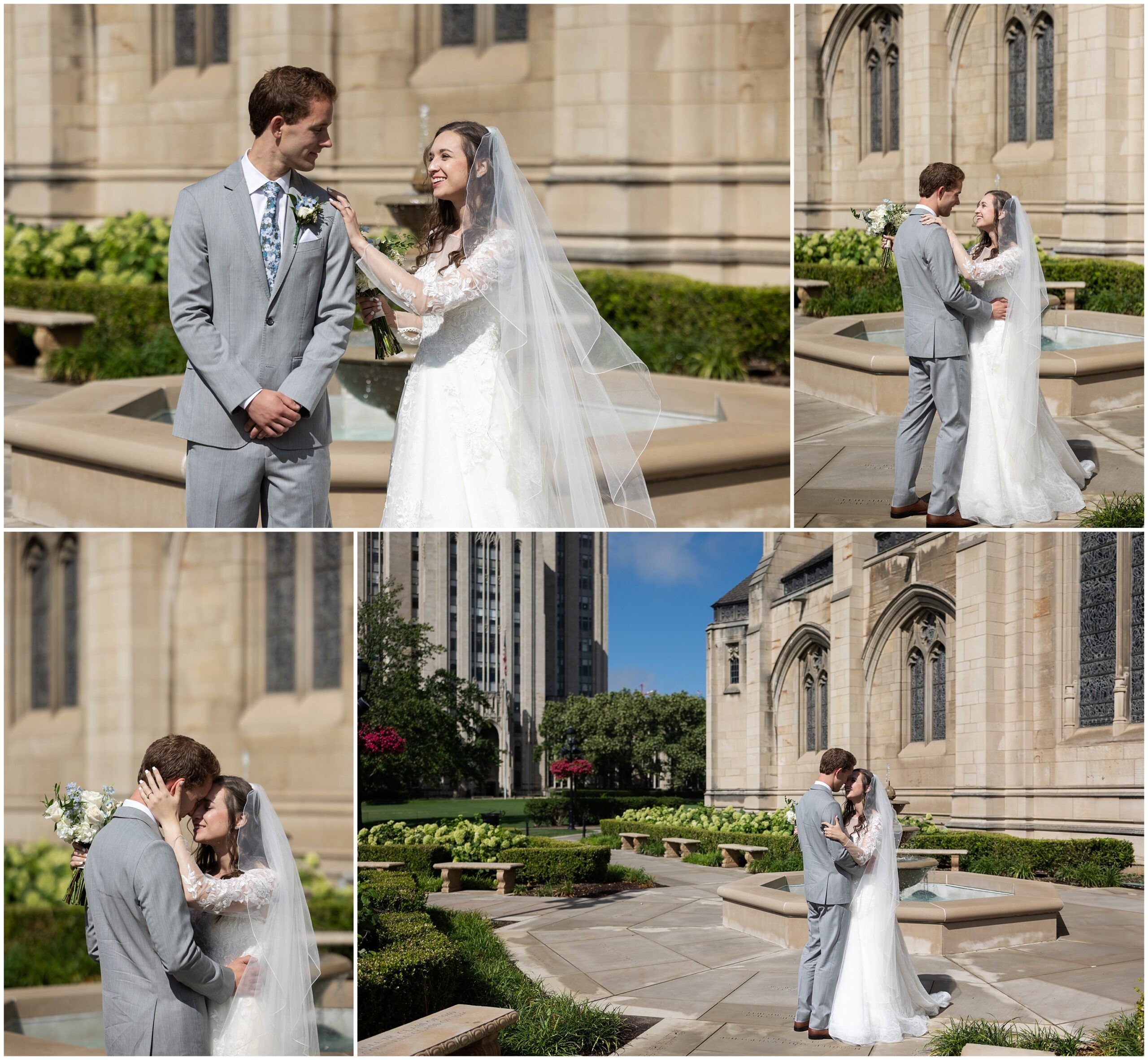 Heinz Memorial Chapel Wedding photos, bride and groom first look photos, pittsburgh wedding photographer, Catherine Acevedo Photography