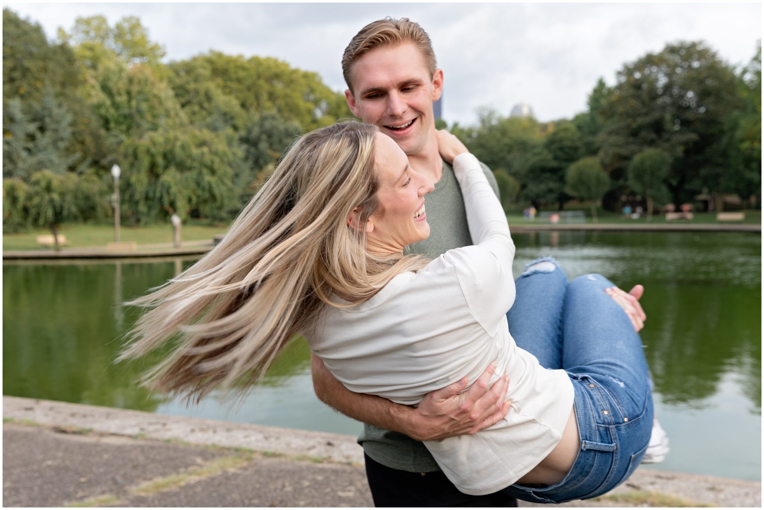 Allegheny Commons Park, Lake Elizabeth Engagement Session in Pittsburgh PA photographed by Pittsburgh Wedding Photographer Catherine Acevedo Photography