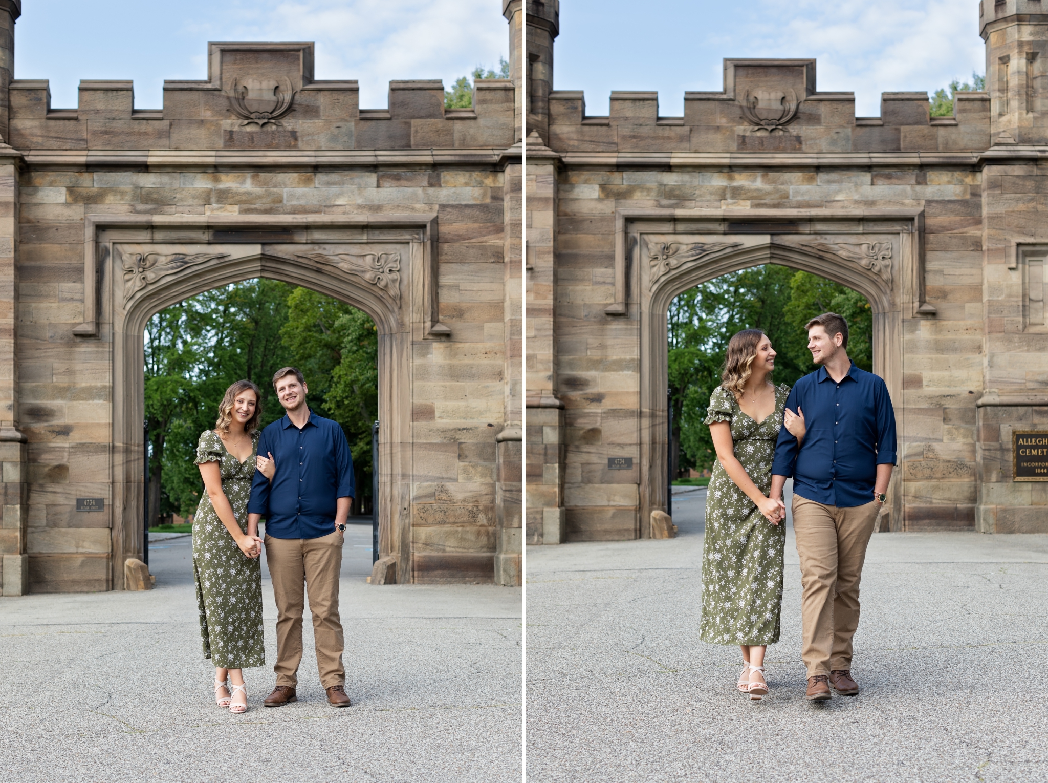 Allegheny Cemetery Lawrenceville Pittsburgh Engagement Session photographed by Pittsburgh Wedding Photographer Catherine Acevedo Photography